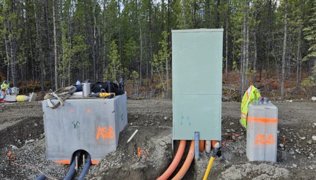 Utility,Conduits,Terminated,At,Vaults,And,Electrical,Kiosk.,Multiple,Colored