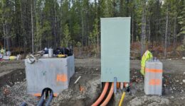 Utility,Conduits,Terminated,At,Vaults,And,Electrical,Kiosk.,Multiple,Colored